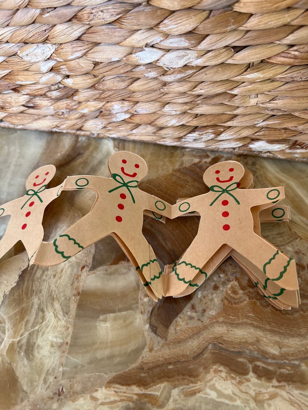 Gingerbread Man Vintage Paper Garland